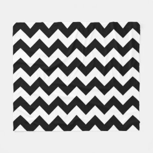Manta Polar Zigzag horizontal negro y blanco