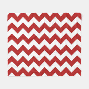 Manta Polar Zigzag horizontal rojo y blanco