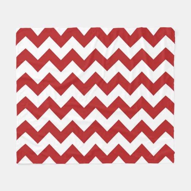 Manta Polar Zigzag horizontal rojo y blanco (Frente (Horizontal))