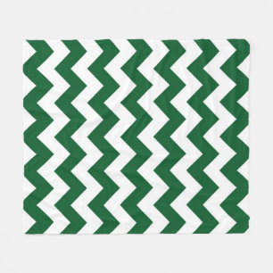 Manta Polar Zigzag verde y blanco