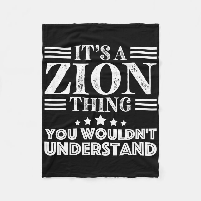 Manta Polar Zion Primer Nombre Hombres Día del Aniversario Per (Anverso)