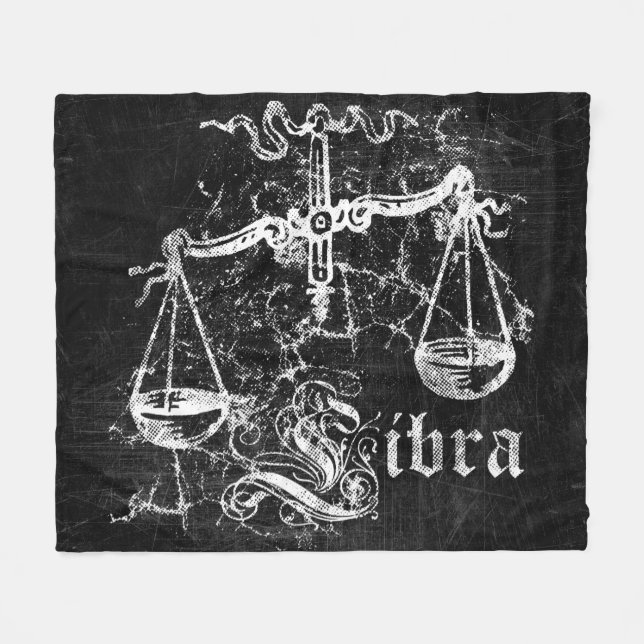 Manta Polar Zodiac Vintage Libra (Frente (Horizontal))
