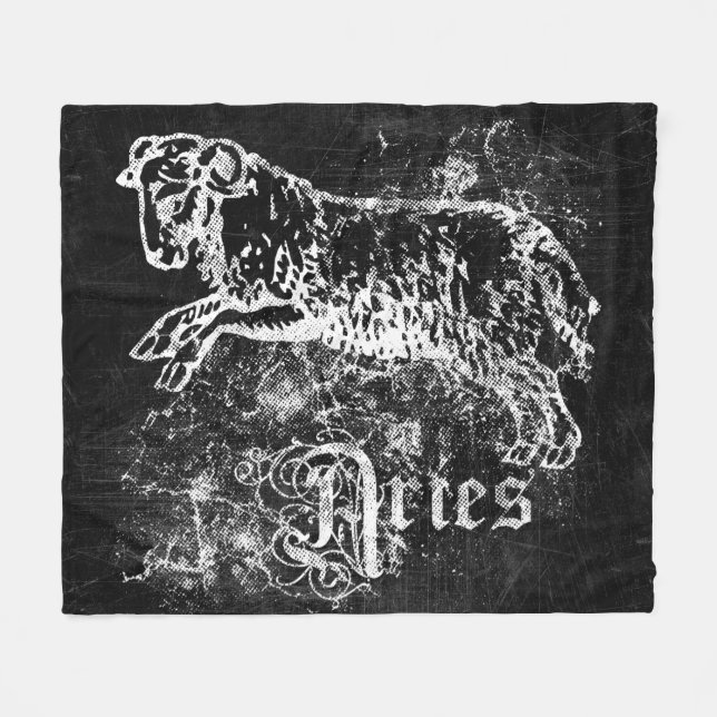 Manta Polar Zodiaco Aries Vintage (Frente (Horizontal))