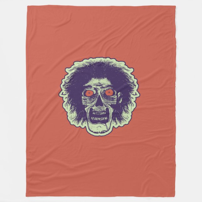 Manta Polar ZOMBIE Naranja Ojos Cabello verde (Anverso)