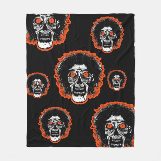 Manta Polar ZOMBIE - Naranja Ojos Múltiples Fleece Blanket (Anverso)