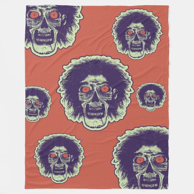 Manta Polar ZOMBIE - Ojos Naranjas Multi Cara (Anverso)