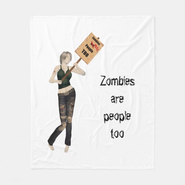 Manta Polar Zombie Pin Up Chica Protesta I Fleece Blanket (Anverso)