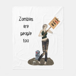 Manta Polar Zombie Pin Up Chica Protesta II Fleece Blanket