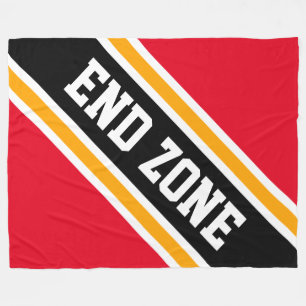 Manta Polar ZONA FINAL Bandas de Fútbol Negras Brillantes Roja