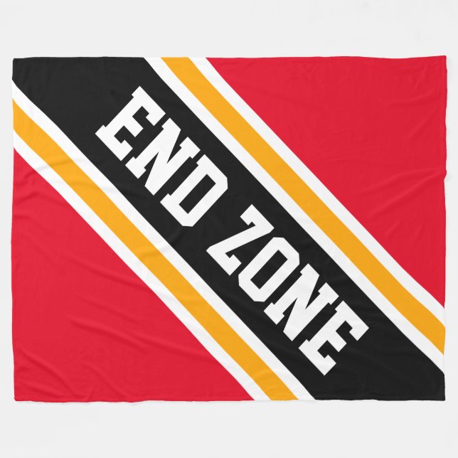 Manta Polar ZONA FINAL Bandas de Fútbol Negras Brillantes Roja (Frente (Horizontal))