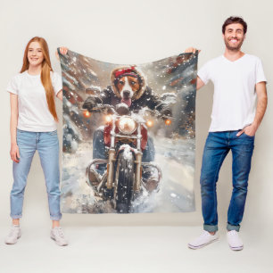 Manta Polar Zorro de Sabueso Americano Bicicleta Navideña