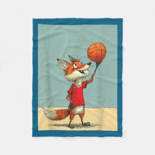 Manta Polar Zorro Deportivo Divertido Baloncesto Minimalista L