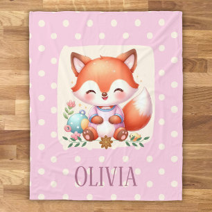 Manta Polar Zorro lindo de lunares elegante personalizado