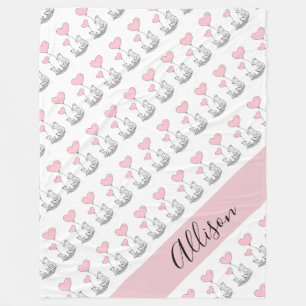 Manta Polar Zorro y Corazones