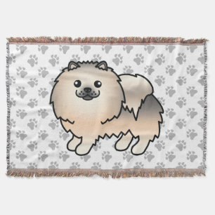 Manta Pomerania Sable Crema Perro De Dibujos Animados Li