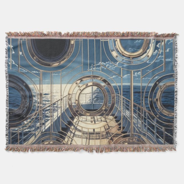 Manta Porthole Nautical Ocean Liner Luxury Art Deco (Anverso)