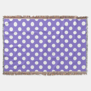 Manta Pos de polka blanco en periwinkle