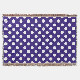Manta Pos de polka blanco sobre azul oscuro