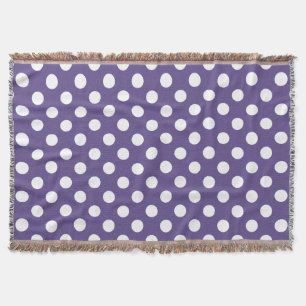 Manta Pos de polka blanco sobre ultravioleta