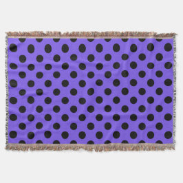 Manta Pos de polka negro en periwinkle