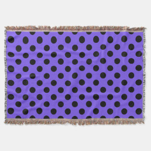 Manta Pos de polka negro en periwinkle