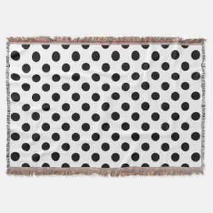 Manta Pos de polka negro sobre blanco