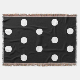 Manta Pos de polka Patrón elegante grande blanco negro