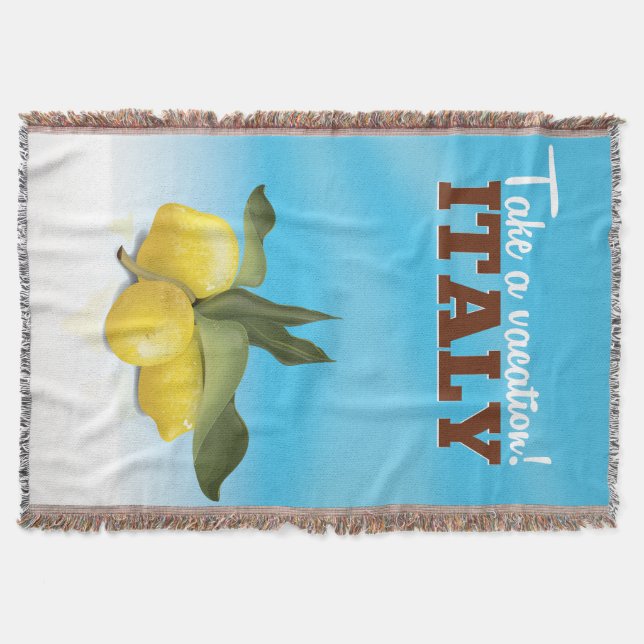 Manta Poster de viajes vintage de Italia (Anverso)