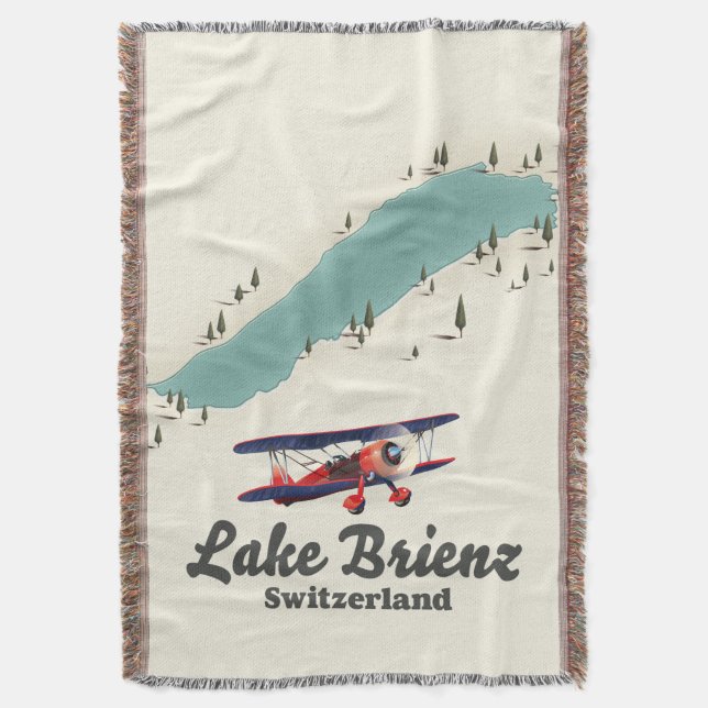 Manta Póster del mapa del lago Brienz Suiza (Frente vertical)