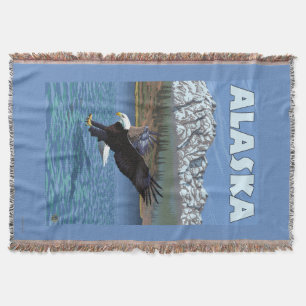 Manta Poster del viaje del vintage de AlaskaBald Eagle
