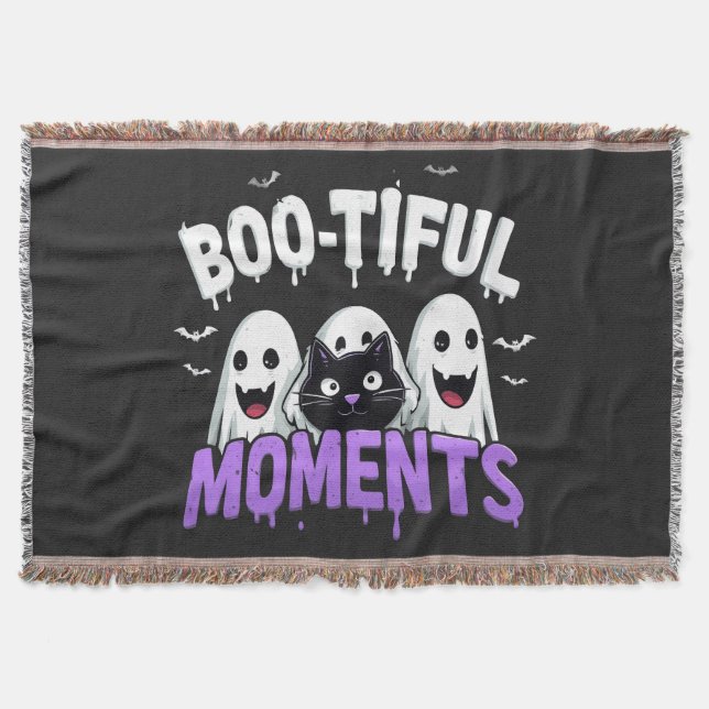 Manta 👻🎃 Precioso Murciélago Fantasma de Halloween Aco (Anverso)