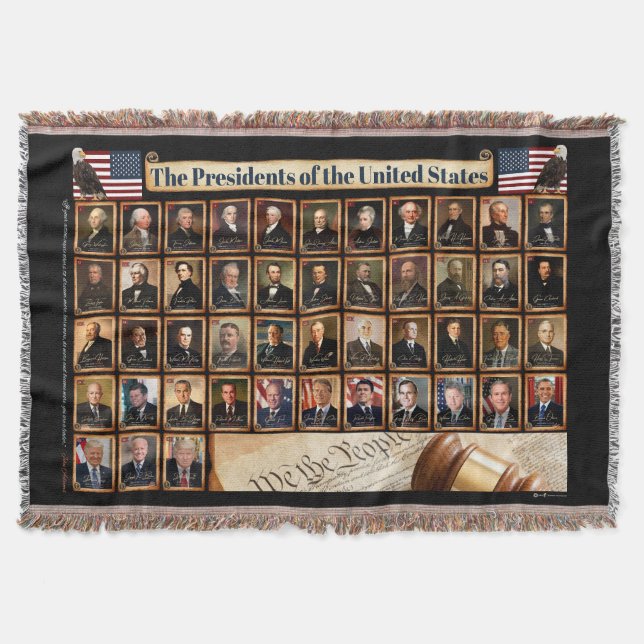 Manta Presidente de los Estados Unidos Throw Blanket (Anverso)