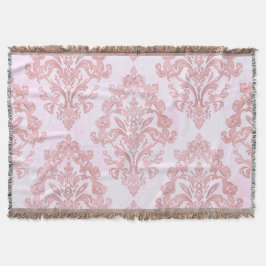 Manta Pretty in Pink Victorian Damask Watercolor Pattern
