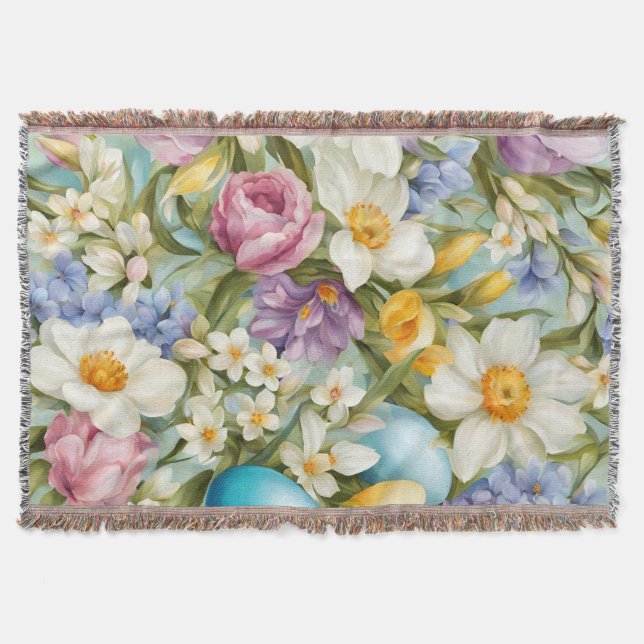 Manta Primavera. Narciso, jacintos, tulipanes, huevos de (Anverso)