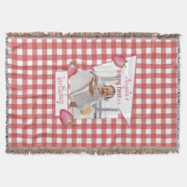 Manta Primer cumpleaños de fresa Berry