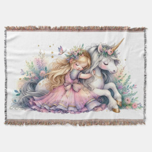 Manta Princesa Unicornio Pastel Cuento de Hadas Fantasía