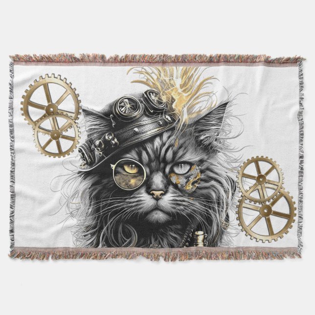 Manta Profesor Garra-Engranaje El Gato Funky Steampunk (Anverso)