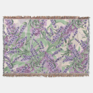 Manta Profusión de lavanda Polvo de lavanda Floral rústi