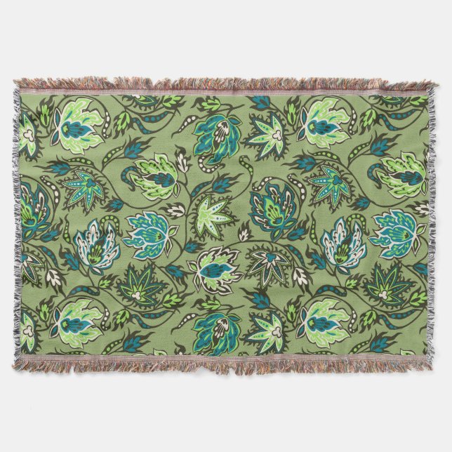 Manta Protea Batik Hawaiian Tropical Throw Blanket (Anverso)