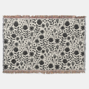 Manta Protea Floral Block Print Millefleur Ropa negra