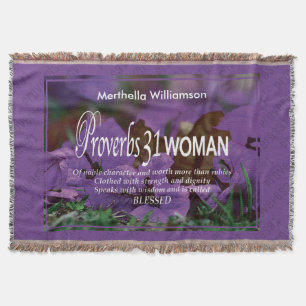 Manta Proverbios florales personalizados 31 mujeres
