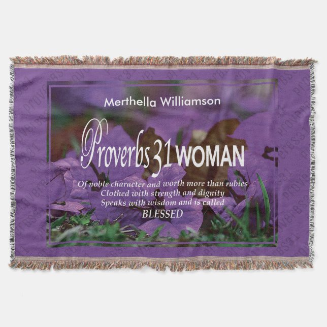 Manta Proverbios florales personalizados 31 mujeres (Anverso)
