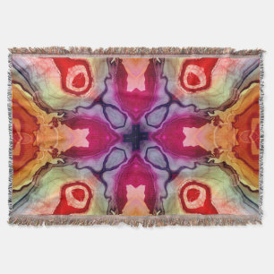 Manta Psicodélico Láquido Pour Kaleidoscope Throw Blanke