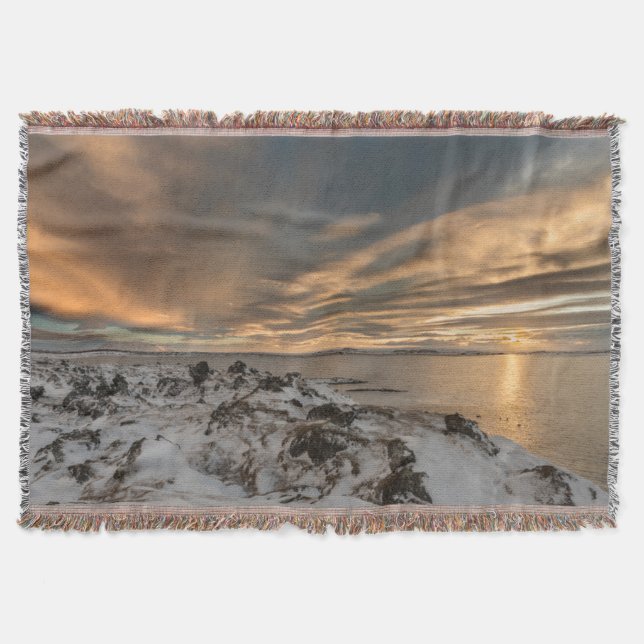 Manta Puesta de sol sobre el lago Myvatn, Islandia (Anverso)