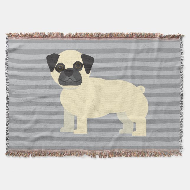 Manta Pug Gray Lined (Anverso)