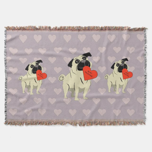 Manta Pug sé mi San Valentín (Anverso)