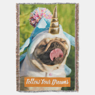 Manta Pug unicornio
