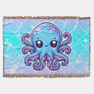 Manta Pulpo azul lindo