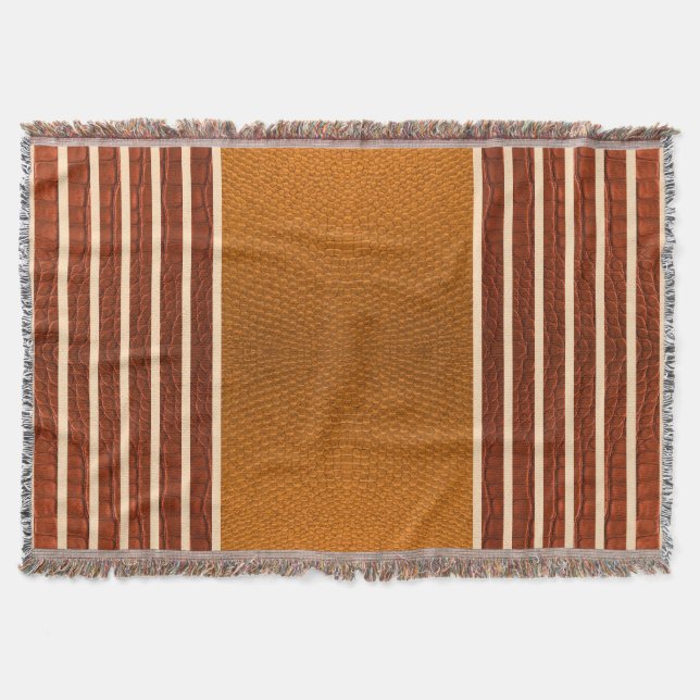 Manta Pumpkin & Rust Exotic Faux Snake Leather Line Art (Anverso)