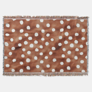 Manta Punto de polka acuarela en café marrón y blanco